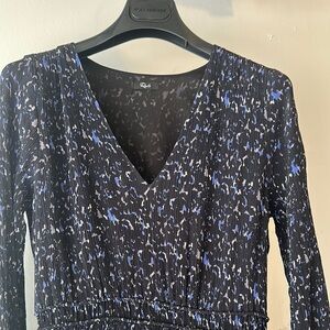 Rails Black and Blue Long Sleeve Dress